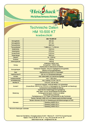 Rębaki drewna Heizohack HM 10-500 KT