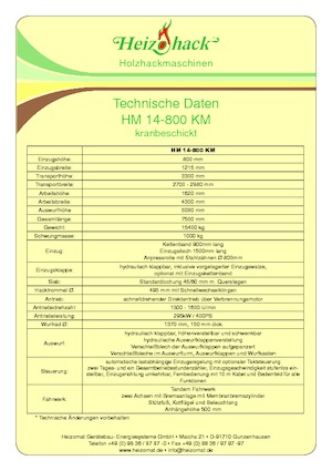 Rębaki drewna Heizohack HM 14-800 KM