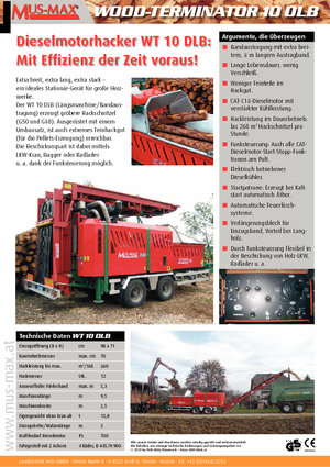 Rębaki drewna MUS-MAX Wood-Terminator 10 DLB