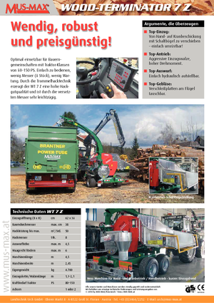 Rębaki drewna MUS-MAX Wood-Terminator 7 Z