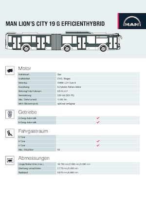 Autobusy miejskie MAN Lion’s City 19 G