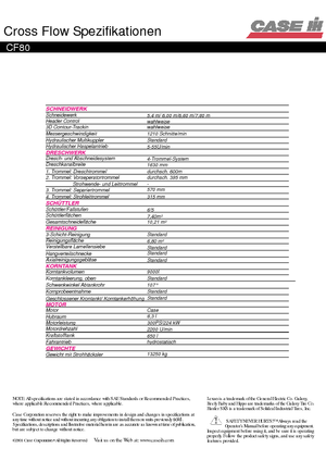 Kombajny zbożowe Case IH CF 80 Cross Flow B1