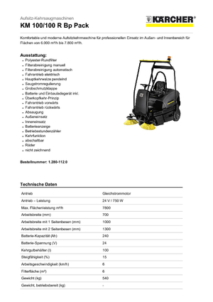 Zamiatarki kompaktowe Kärcher KM 100/100 R Bp Pack