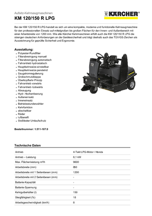 Zamiatarki kompaktowe Kärcher KM 120/150 R Lpg