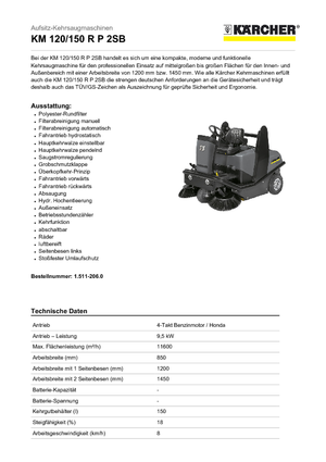 Zamiatarki kompaktowe Kärcher KM 120/150 R P 2 SB