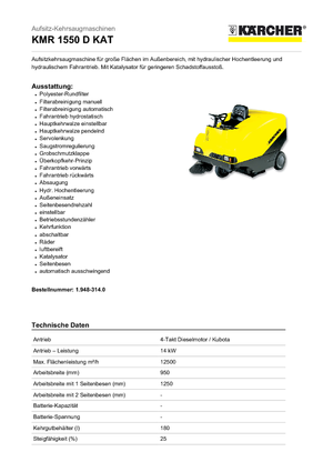 Zamiatarki kompaktowe Kärcher KMR 1550 D KAT