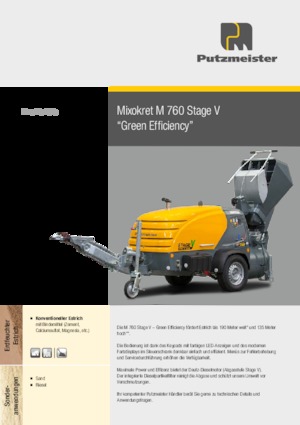 Przenośniki pneumatyczne Putzmeister M 760 DHB 