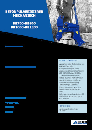Rozdrabniacze betonu Arden BB900