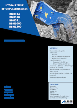 Rozdrabniacze betonu Arden BBH1300