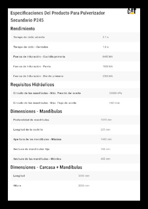 Rozdrabniacze betonu Caterpillar P245