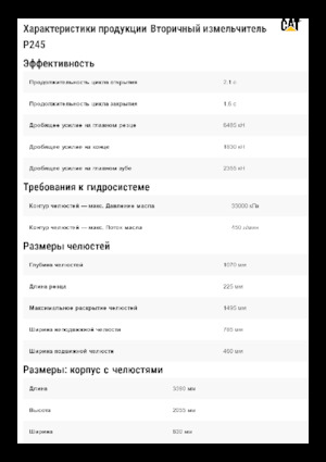 Rozdrabniacze betonu Caterpillar P245