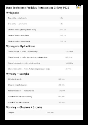 Rozdrabniacze betonu Caterpillar P332