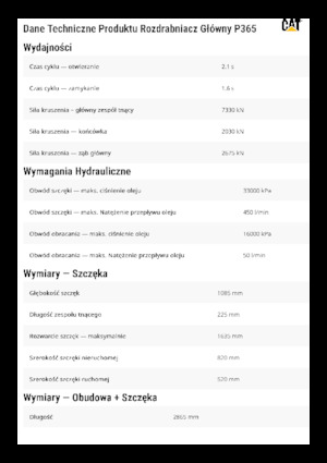 Rozdrabniacze betonu Caterpillar P365