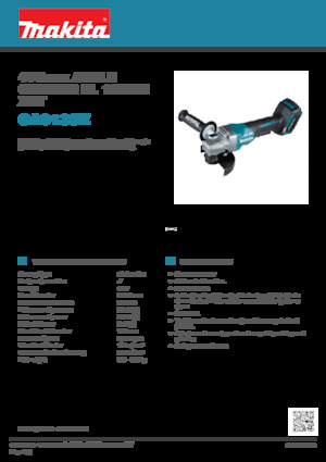 Szlifierki kątowe akumulatorowe Makita GA013GZ 