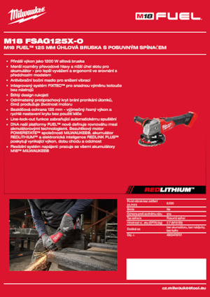 Szlifierki kątowe akumulatorowe Milwaukee M18 FSAG125X-0