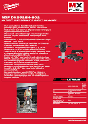 Młoty wyburzeniowe akumulatorowe Milwaukee MXF DH2528H-802