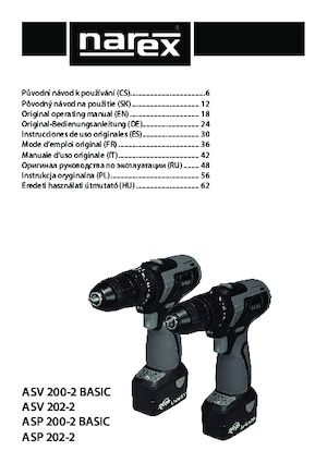 Wiertarko-wkrętarki i wkrętarki akumulatorowe Narex ASP 200-2