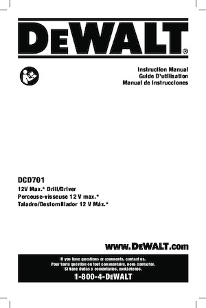 Wiertarko-wkrętarki i wkrętarki akumulatorowe DEWALT DCD701B