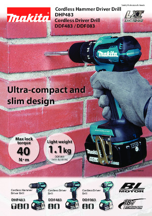Wiertarko-wkrętarki i wkrętarki akumulatorowe Makita DHP483 