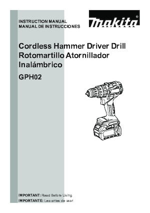 Wiertarko-wkrętarki i wkrętarki akumulatorowe Makita GPH02Z