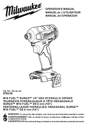 Wkrętarki i zakrętarki akumulatorowe Milwaukee 2760-20