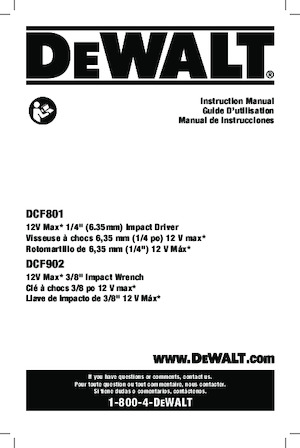 Wkrętarki i zakrętarki akumulatorowe DEWALT DCF801F2