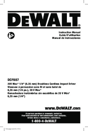 Wkrętarki i zakrętarki akumulatorowe DEWALT DCF887B
