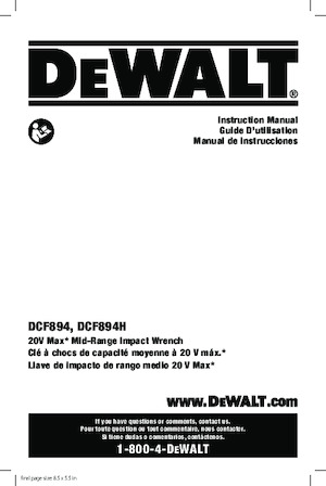 Wkrętarki i zakrętarki akumulatorowe DEWALT DCF894B
