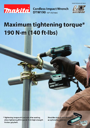 Wkrętarki i zakrętarki akumulatorowe Makita DTW190