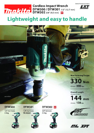 Wkrętarki i zakrętarki akumulatorowe Makita DTW300 