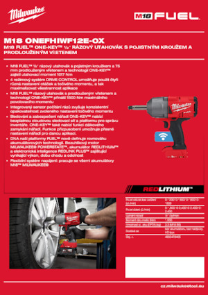 Wkrętarki i zakrętarki akumulatorowe Milwaukee M18 ONEFHIWF12E-0X