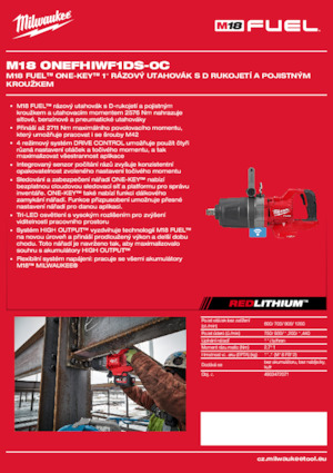 Wkrętarki i zakrętarki akumulatorowe Milwaukee M18 ONEFHIWF1DS-0C