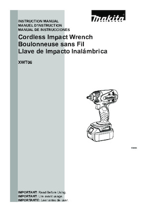 Wkrętarki i zakrętarki akumulatorowe Makita XWT06