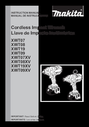Wkrętarki i zakrętarki akumulatorowe Makita XWT19Z