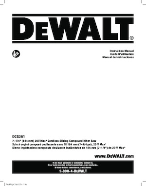 Ukośnice akumulatorowe DEWALT DCS361B