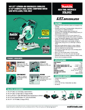 Ukośnice akumulatorowe Makita XSL05Z