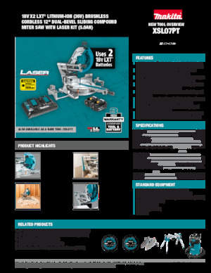 Ukośnice akumulatorowe Makita XSL07PT