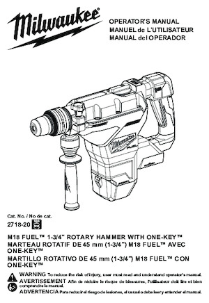 Młotowiertarki akumulatorowe z uchwytem sds-max Milwaukee 2718-20