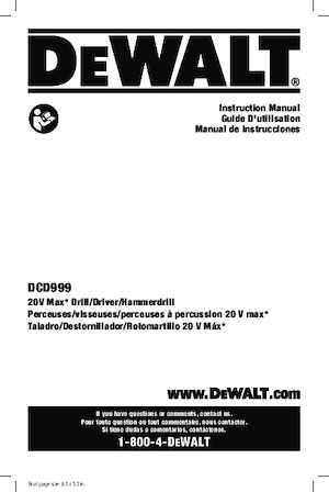 Młotowiertarki akumulatorowe z uchwytem sds-max DEWALT DCD999T1