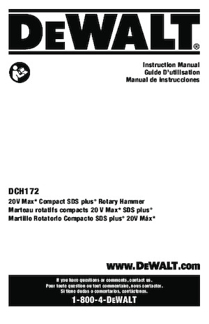 Młotowiertarki akumulatorowe z uchwytem sds-max DEWALT DCH172B