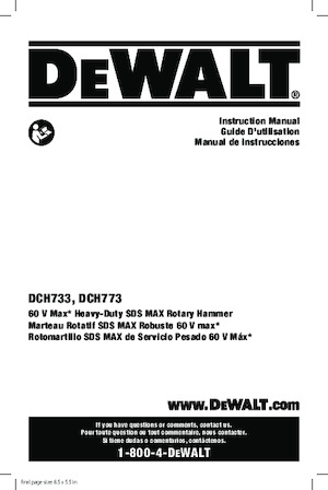 Młotowiertarki akumulatorowe z uchwytem sds-max DEWALT DCH773Y2