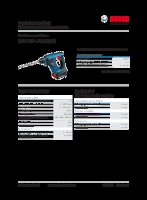 Młotowiertarki akumulatorowe z uchwytem sds-max Bosch GBH 18V-LI Compact