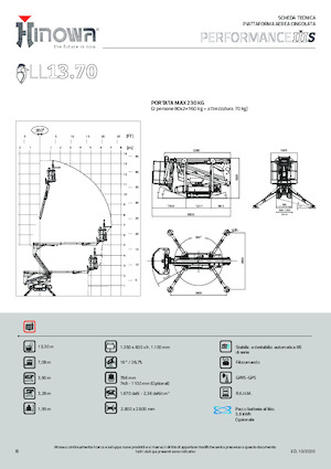 Gąsienicowe, przegubowe podnośniki koszowe Hinowa Lightlift 13.70 Performance IIIS