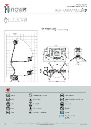 Gąsienicowe, przegubowe podnośniki koszowe Hinowa Lightlift 15.70 Performance IIIS MK3