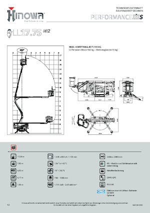 Gąsienicowe, przegubowe podnośniki koszowe Hinowa Lightlift 17.75 Performance IIIS MK3
