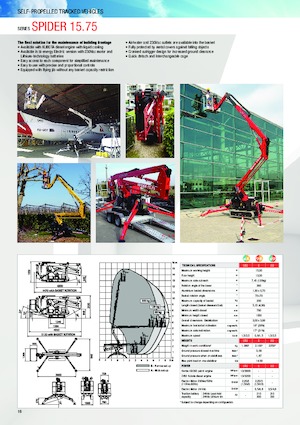 Gąsienicowe, przegubowe podnośniki koszowe Platform Basket SPIDER 15.75 PRO E