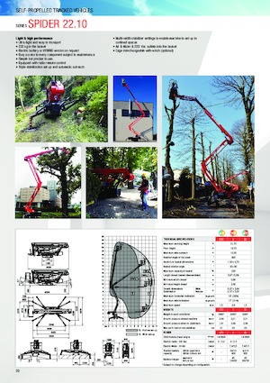 Gąsienicowe, przegubowe podnośniki koszowe Platform Basket SPIDER 22.10