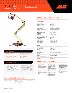 Gąsienicowe, przegubowe podnośniki koszowe JLG X540AJ