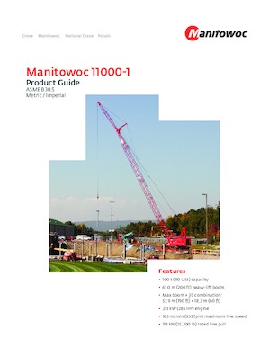 Żurawie gąsienicowe — wysięgnik kratowy Manitowoc 11000-1