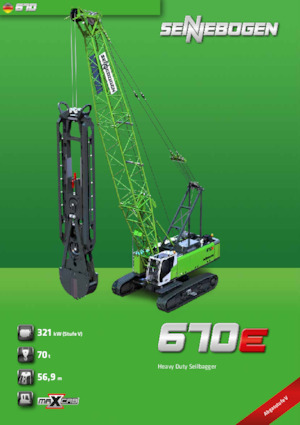 Żurawie gąsienicowe — wysięgnik kratowy Sennebogen 670E